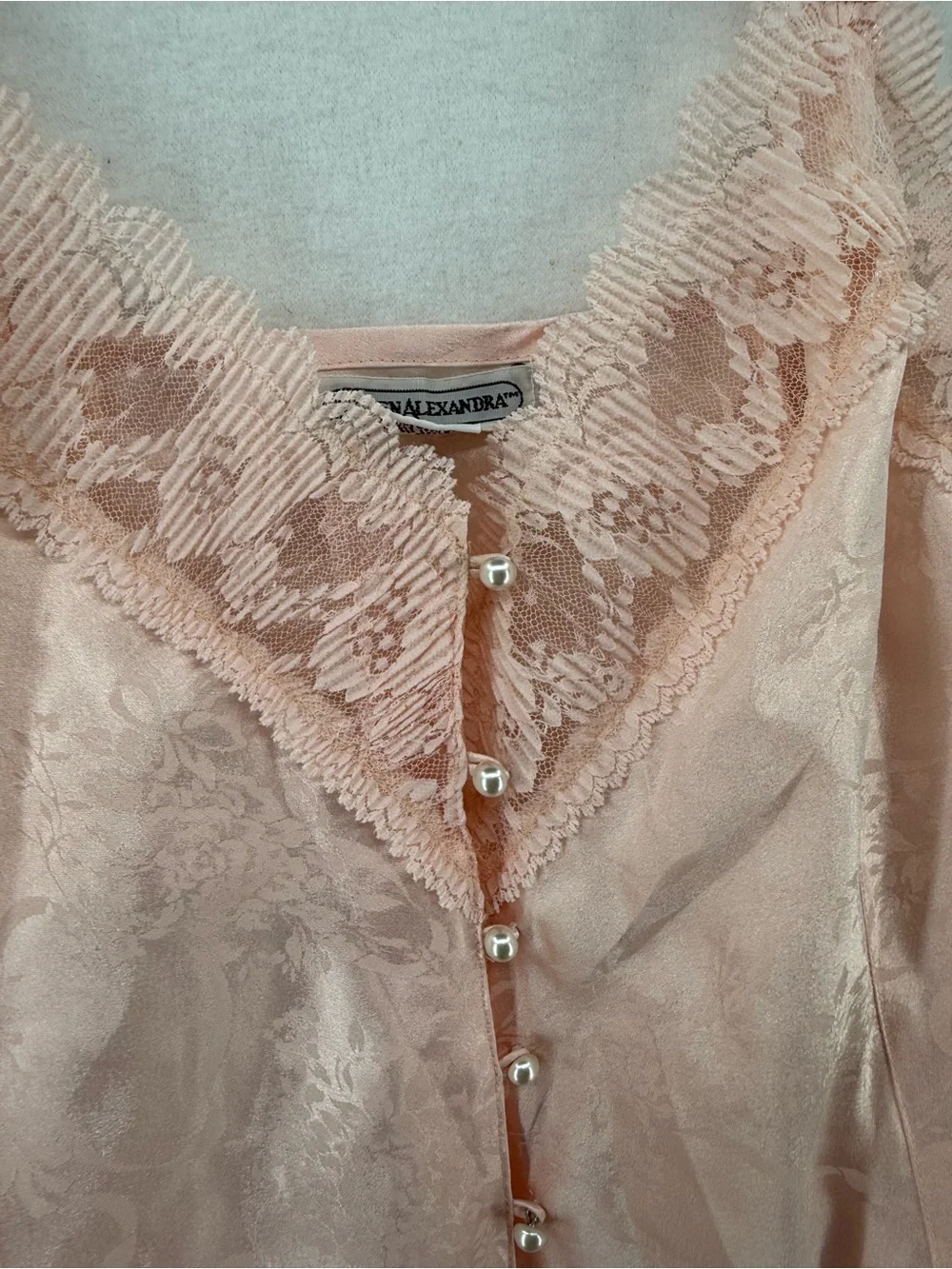 Delicate Pink Lace-Trim Satin Camisole